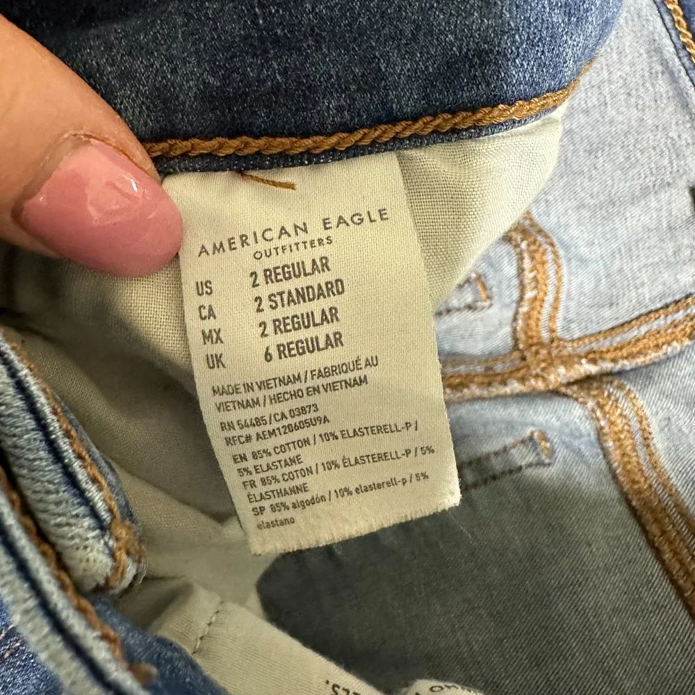 American Eagle Blue Hi-Rise Jegging Jeans Women's 2 Regular - Picture 5 of 5